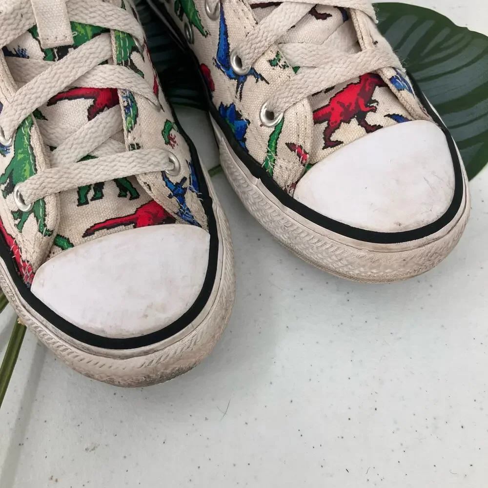 Converse All Star Dinoverse White Red Green Blue Dinosaur High Top Youth Shoes